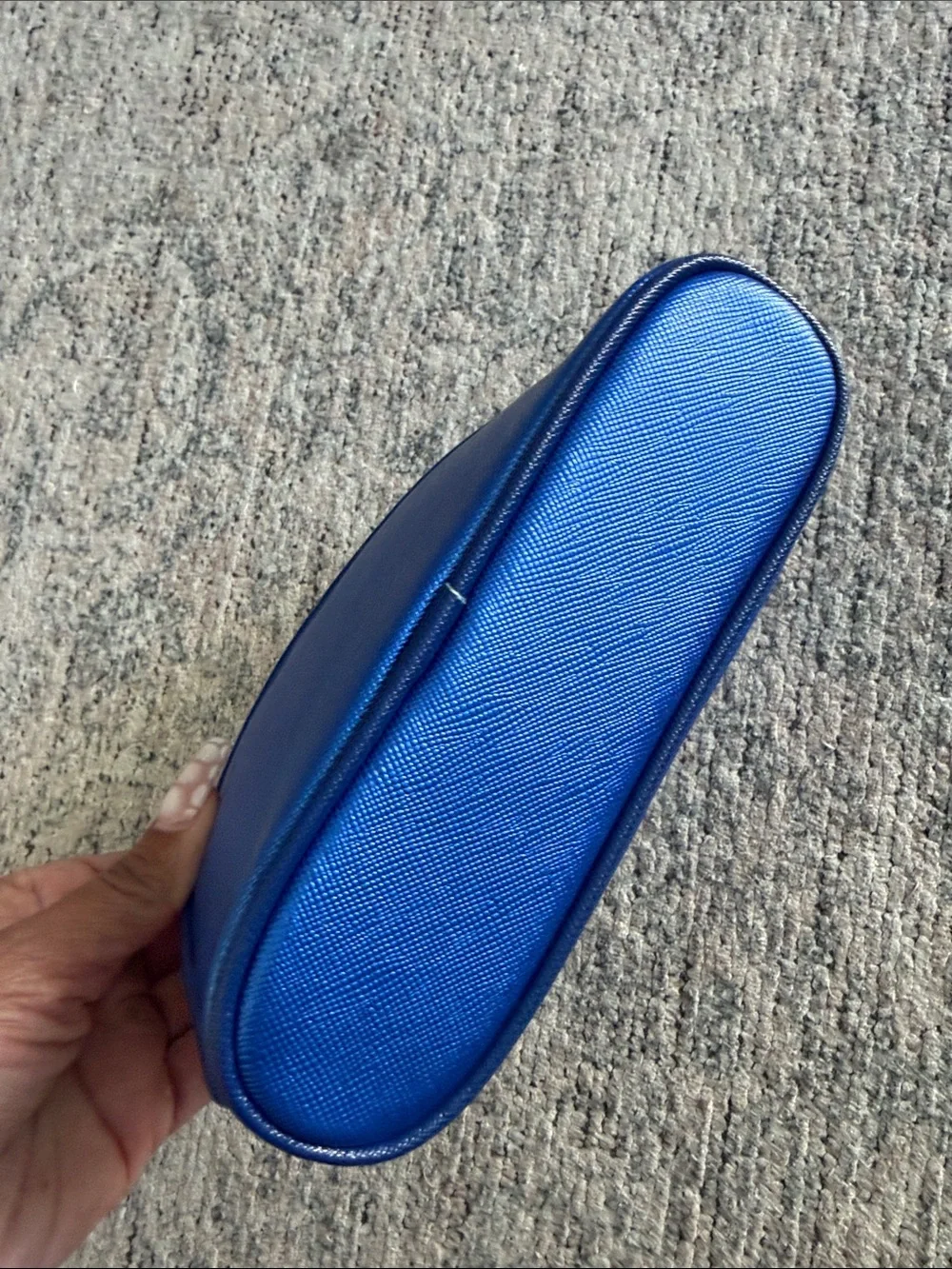 La Mer Shiny Cobalt Blue Makeup Bag